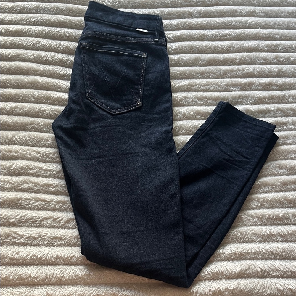 MOTHER Women's The Looker Dark Blue Skinny Jeans